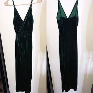 Formal Velvet Deep Green Dress